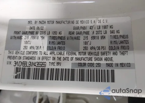 2022 Mazda Cx-30 Select from USA, damaged, VIN 3MVDMBBL9NM436969